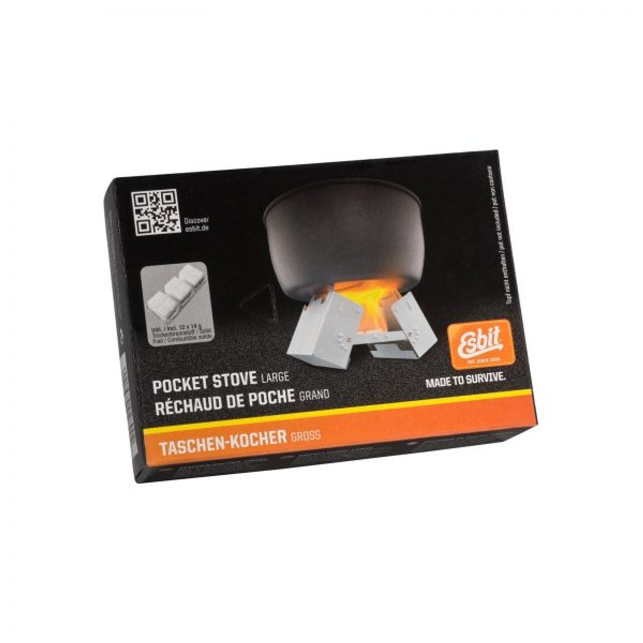 GRAND RÉCHAUD PORTATIF ET PLIABLE INCLUANT CARBURANT 12X14G ESBIT