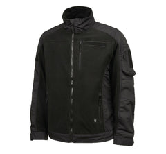 VESTE EN POLAR ET TISSU RIPSTOP BRANDIT - NOIR / SMALL - VÊTEMENTS - MANTEAUX ET VESTES