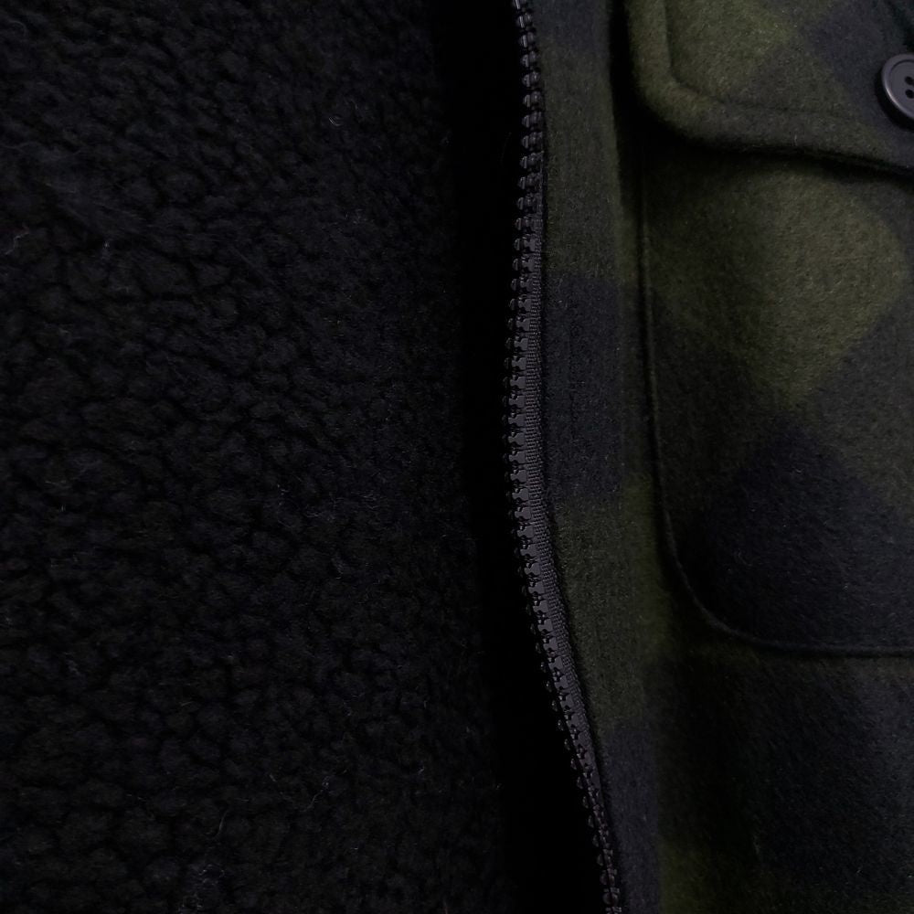 VESTE À CARREAUX EN POLAR AVEC CAPUCHON