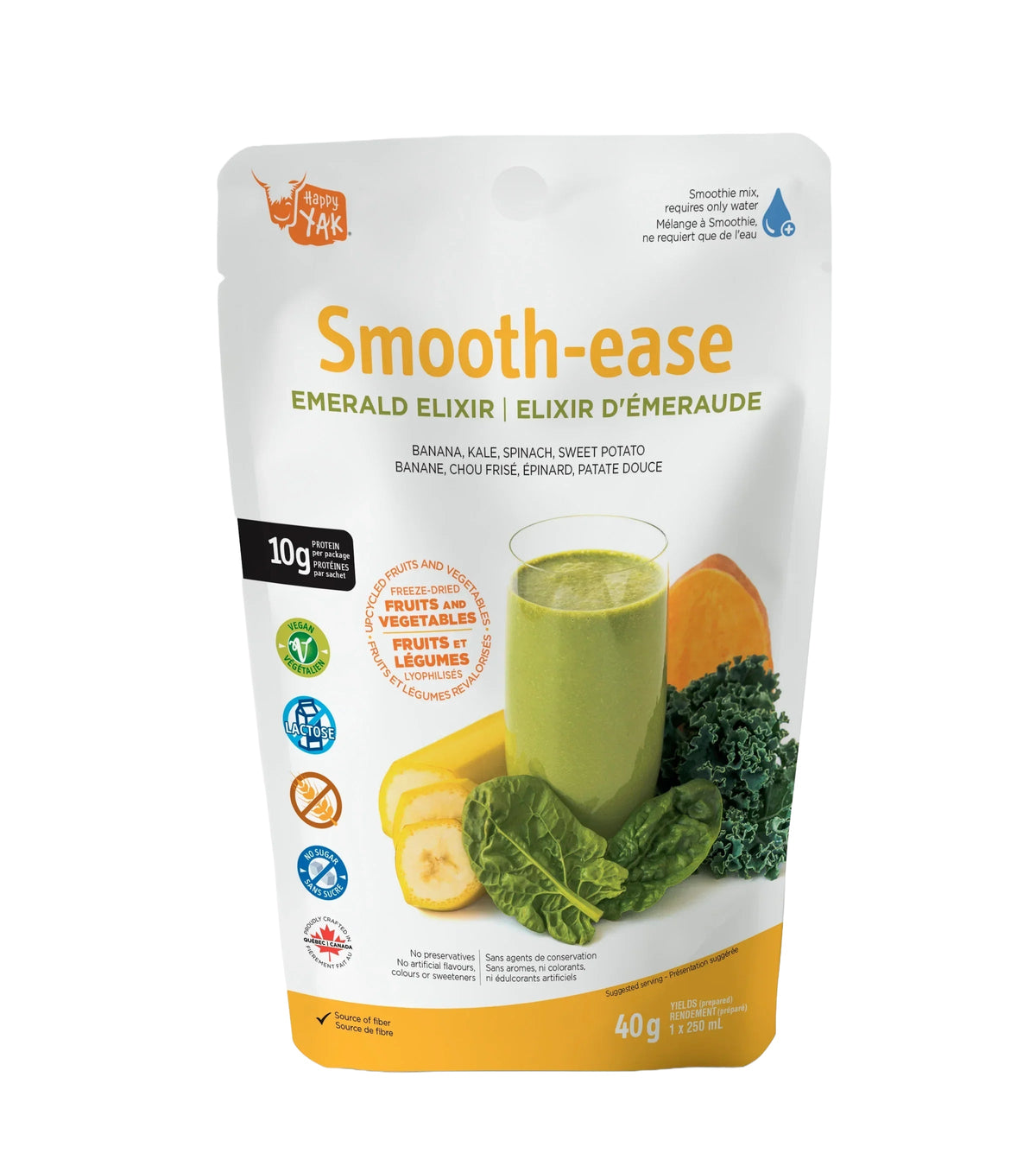 SMOOTIE SMOOTH-EASE ÉLIXIR D’ÉMERAUDE HAPPY YAK - PLEIN AIR CAMPING ET SURVIE - NOURRITURE