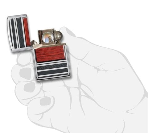 ZIPPO À PIPE AVEC INSERTION DE BOIS