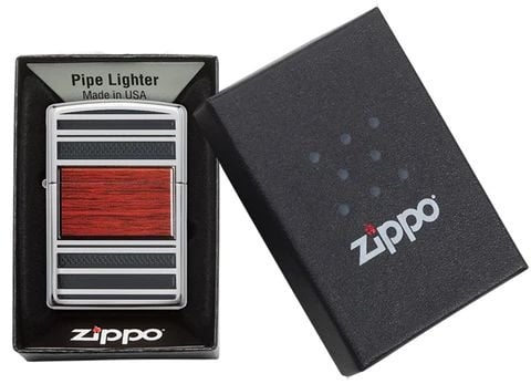 ZIPPO À PIPE AVEC INSERTION DE BOIS