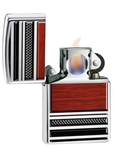 ZIPPO À PIPE AVEC INSERTION DE BOIS