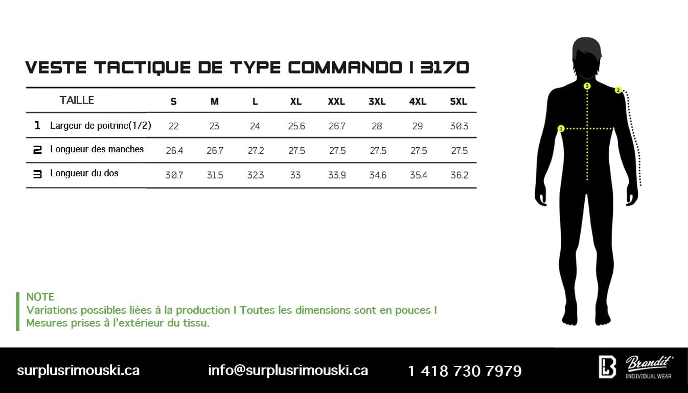 MANTEAU TACTIQUE DE TYPE COMMANDO BRANDIT