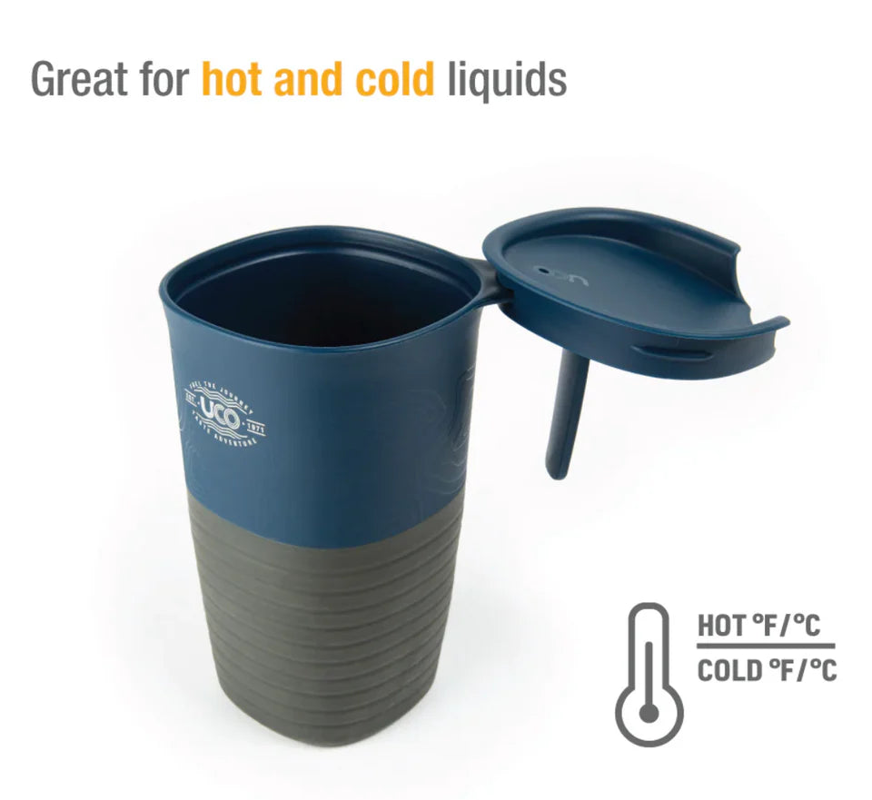 GRANDE TASSE PLIABLE GRISE RT BLEUE UCO