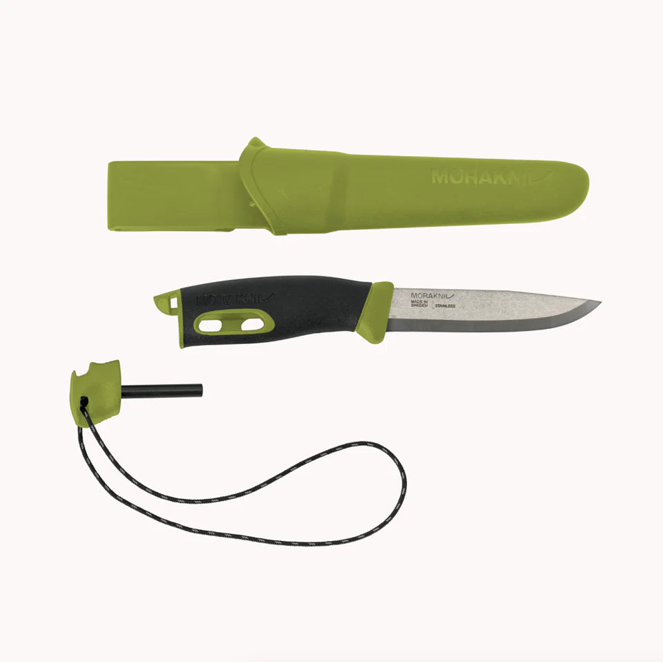 COUTEAU UTILITAIRE MORAKNIV COMPANION VERT AVEC ALLUME-FEU