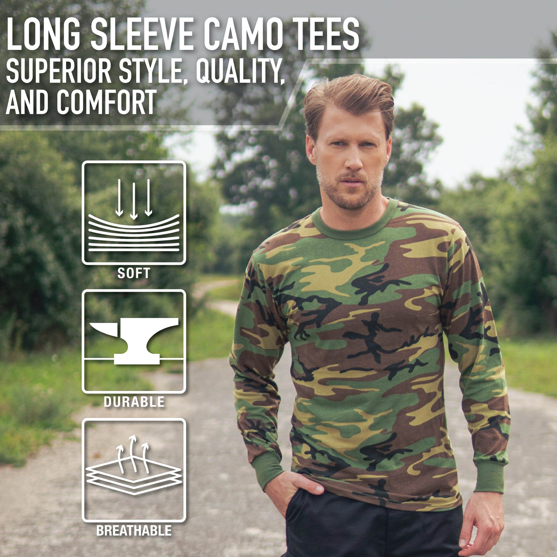 CHANDAILS CAMO DE COULEURS  À MANCHES LONGUES