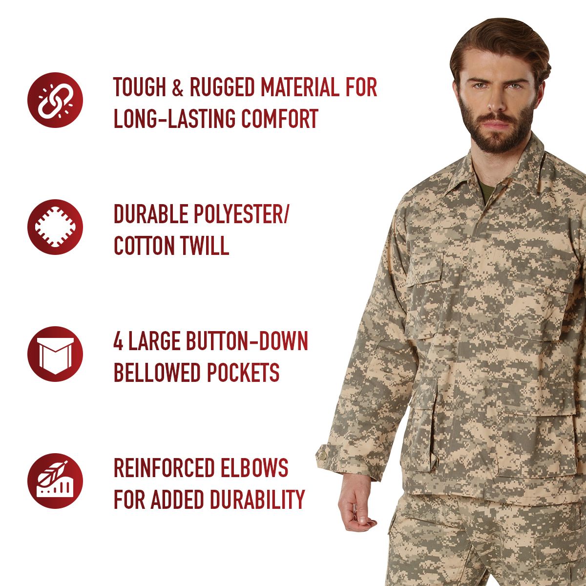 CHEMISE MILITAIRE DIGITALE ACU AMÉRICAINE