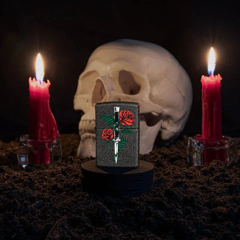 ZIPPO ROSE ET COUTEAU