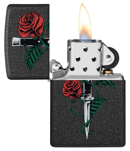 ZIPPO ROSE ET COUTEAU