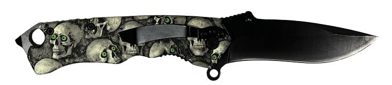 COUTEAU AVEC TÊTES DE MORTS