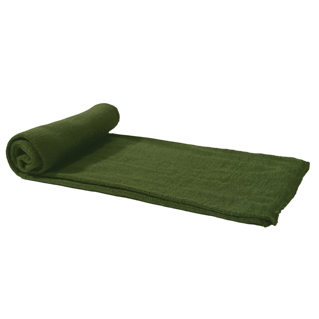 FOULARD EN LAINE VERT OLIVE