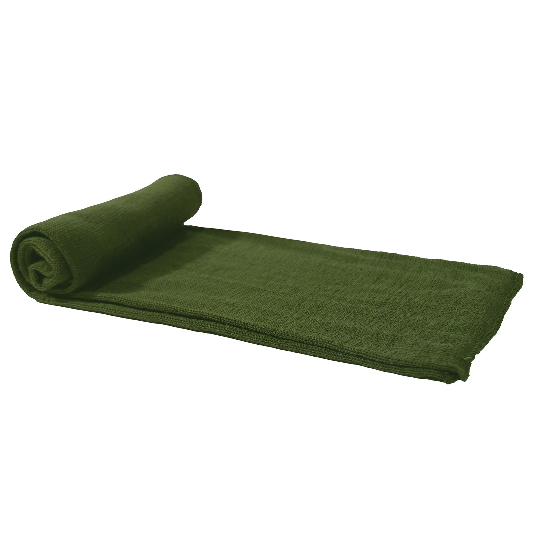 FOULARD EN LAINE VERT OLIVE
