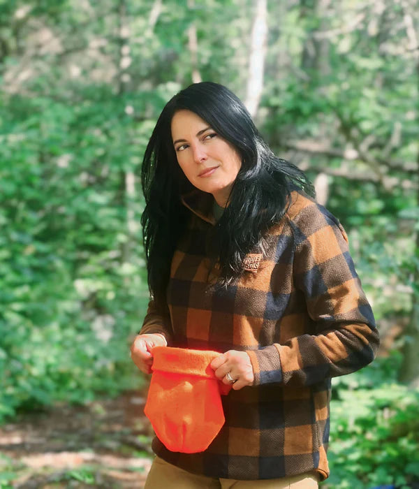 POLAR ZIP À CARREAUX BRUN POUR FEMME POULE DES BOIS