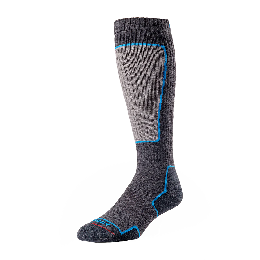 BAS DE SKI MÉRINOS SKI CHARCOAL ET BLEU