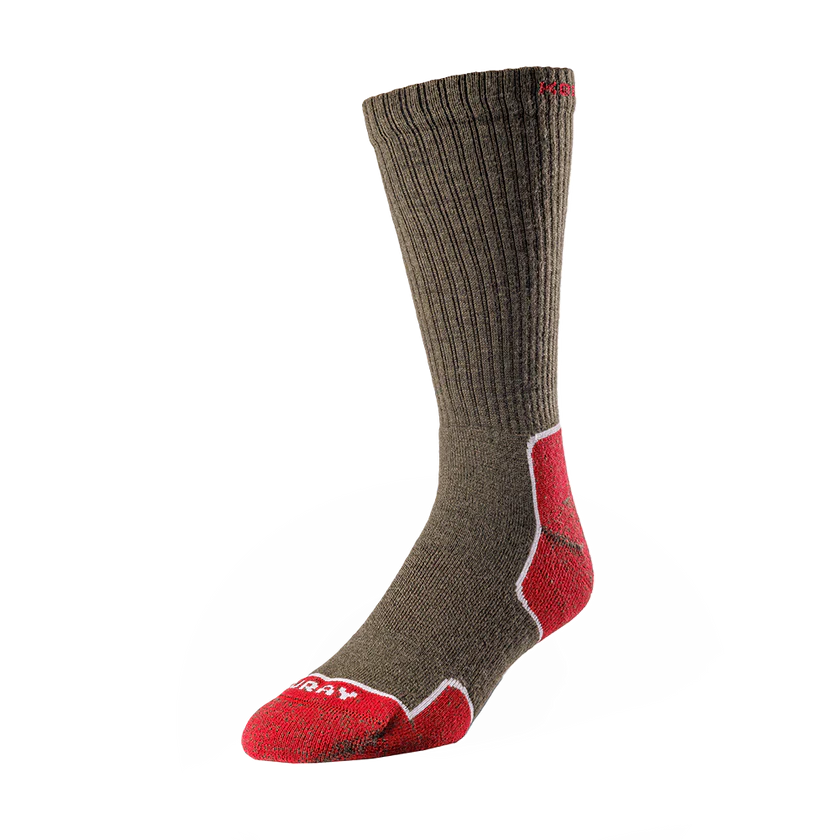 BAS DE RANDONNÉE MÉRINOS TRAIL VERT ET ROUGE - MÉDIUM - VÊTEMENTS - BAS