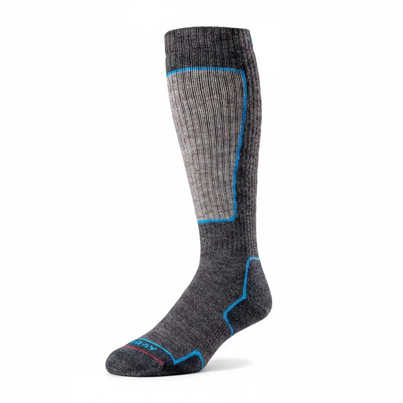 BAS DE SKI MÉRINOS SKI CHARCOAL ET BLEU - MÉDIUM - VÊTEMENTS - BAS