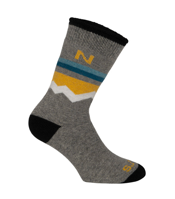 BAS D’HIVER EN LAINE DE MÉRINO PAQUET DE 3 NT005 - GRIS ET JAUNE / 9-12 - BAS