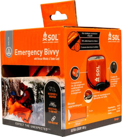 BIVOUAC D’URGENCE AVEC SIFFLET ET CORDON ALLUME-FEU - PLEIN AIR CAMPING ET SURVIE - COUVERTURES ET ABRIS