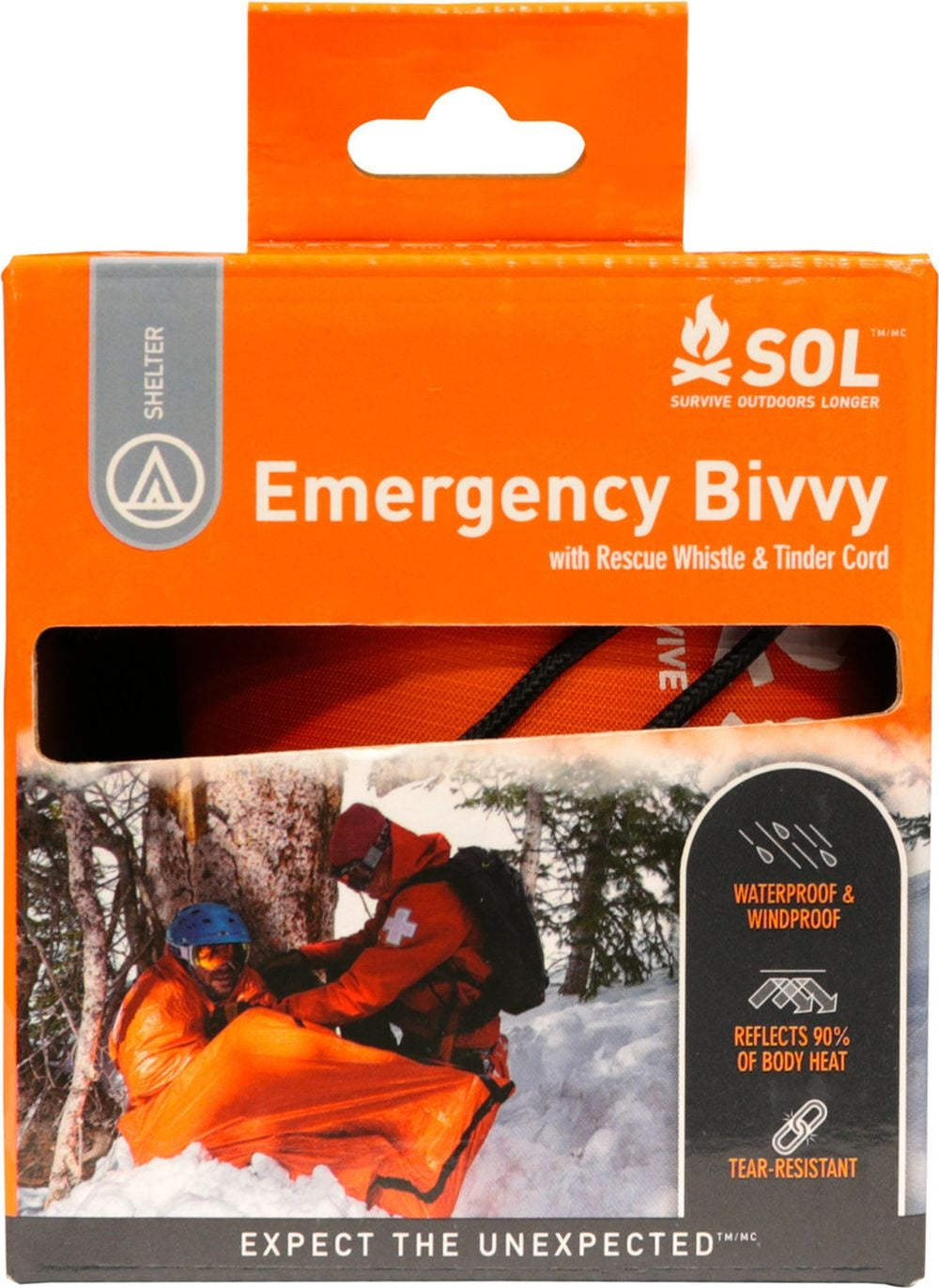BIVOUAC D'URGENCE AVEC SIFFLET ET CORDON ALLUME-FEU