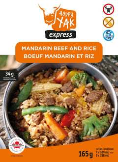 BOEUF MANDARIN ET RIZ HAPPY YAK - PLEIN AIR CAMPING ET SURVIE - NOURRITURE