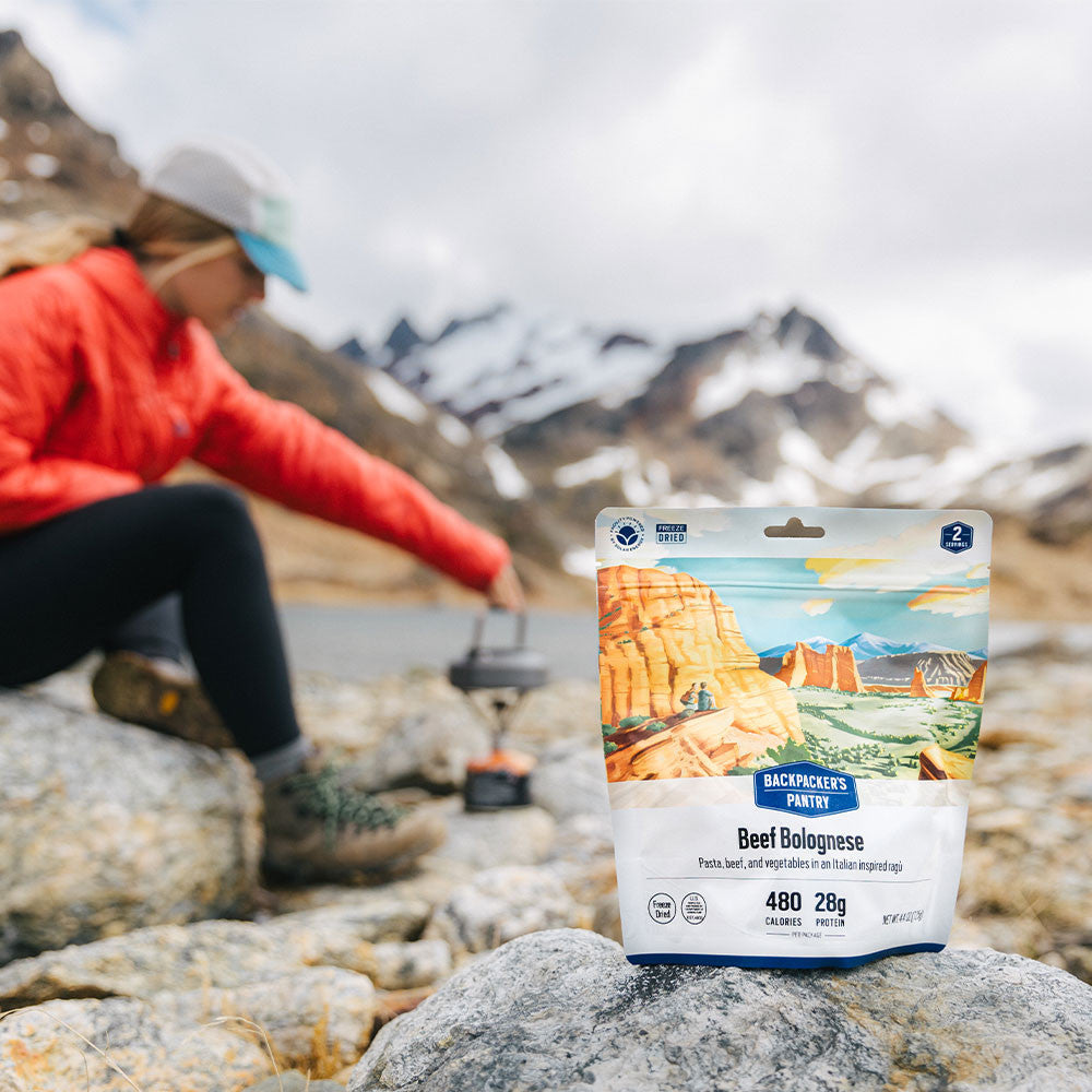 BOLOGNAISE DE BOEUF - 1 PORTION - BACKPACKERS PANTRY - PLEIN AIR CAMPING ET SURVIE - NOURRITURE