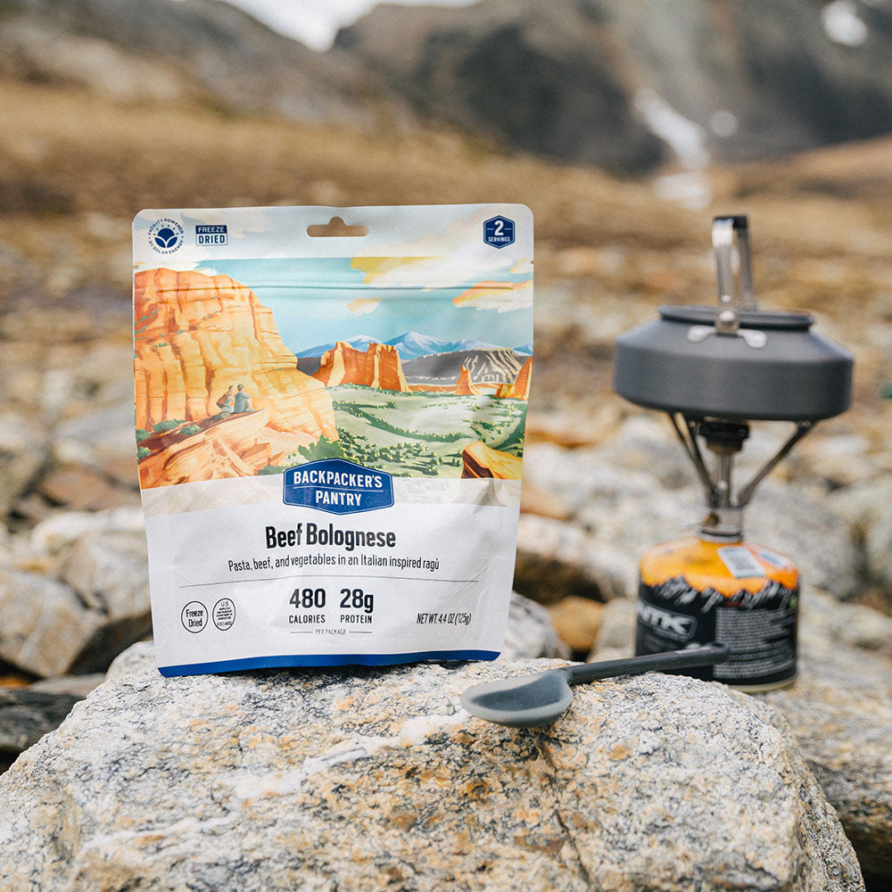 BOLOGNAISE DE BOEUF - 1 PORTION - BACKPACKERS PANTRY - PLEIN AIR CAMPING ET SURVIE - NOURRITURE
