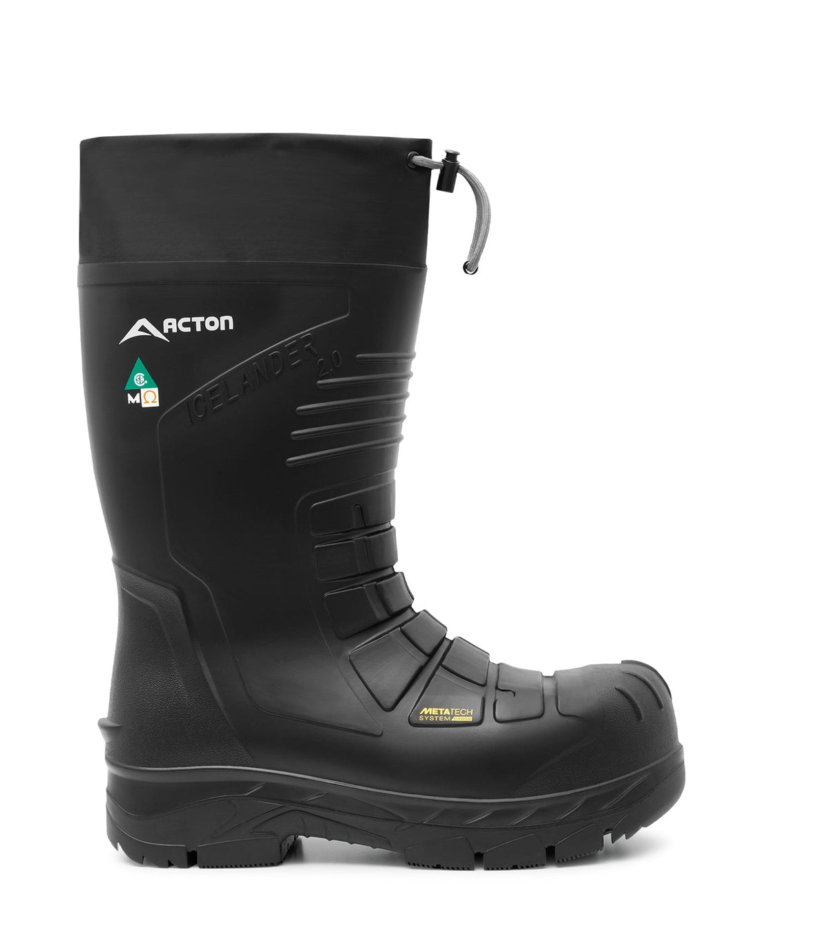 Botte Acton Icelander 2.0 noire, profil extérieur et collet ajustable