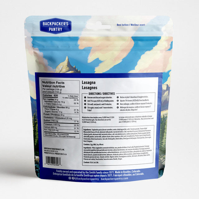 LASAGNES - 1 PORTION - BACKPACKERS PANTRY