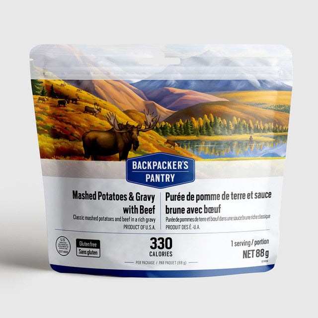 PURÉE DE POMME DE TERRE ET SAUCE BRUNE AU BOEUF  - 1 PORTION - BACKPACKERS PANTRY