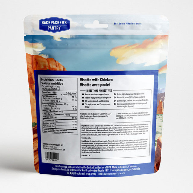 RISOTTO AVEC POULET - 1 PORTION - BACKPACKERS PANTRY