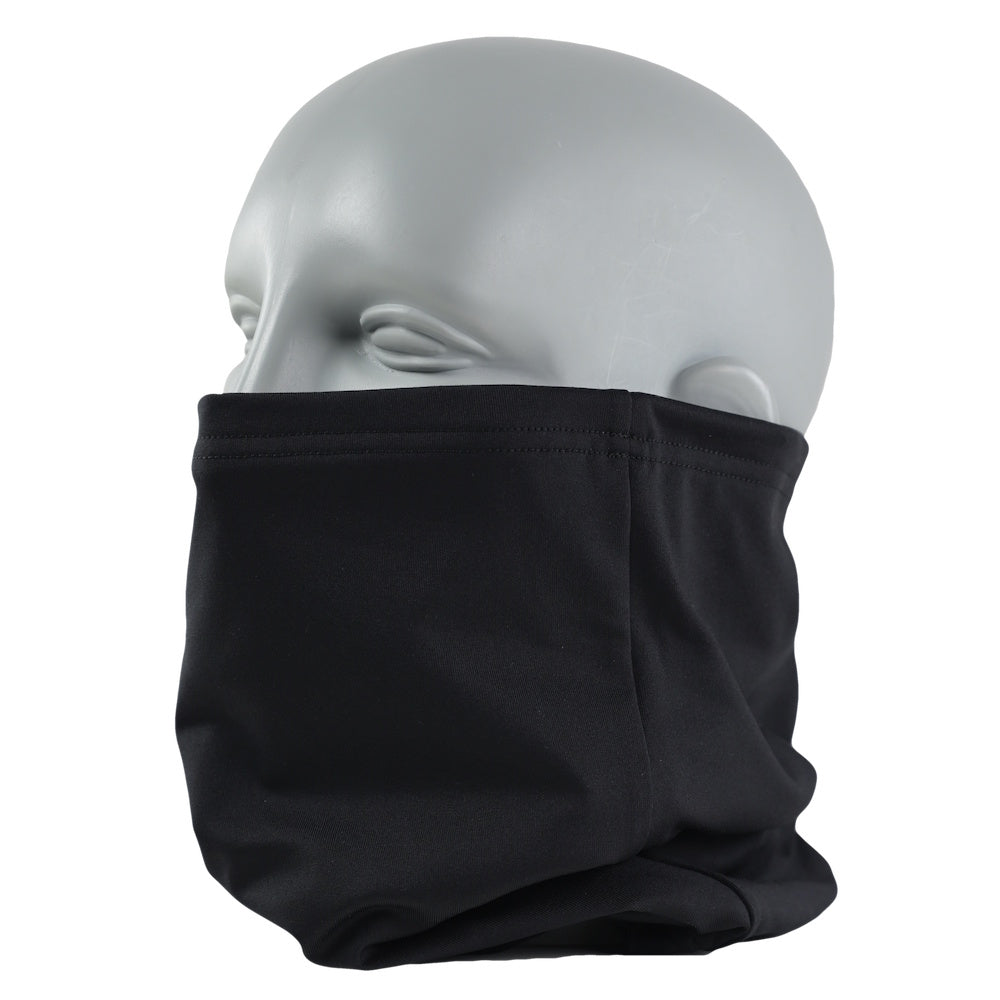 Cache-cou Dynamax Neck-Up noir porté relevé, vue latérale