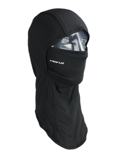 Cagoule Dynamax Hinged Headliner noire portée, vue de trois quarts