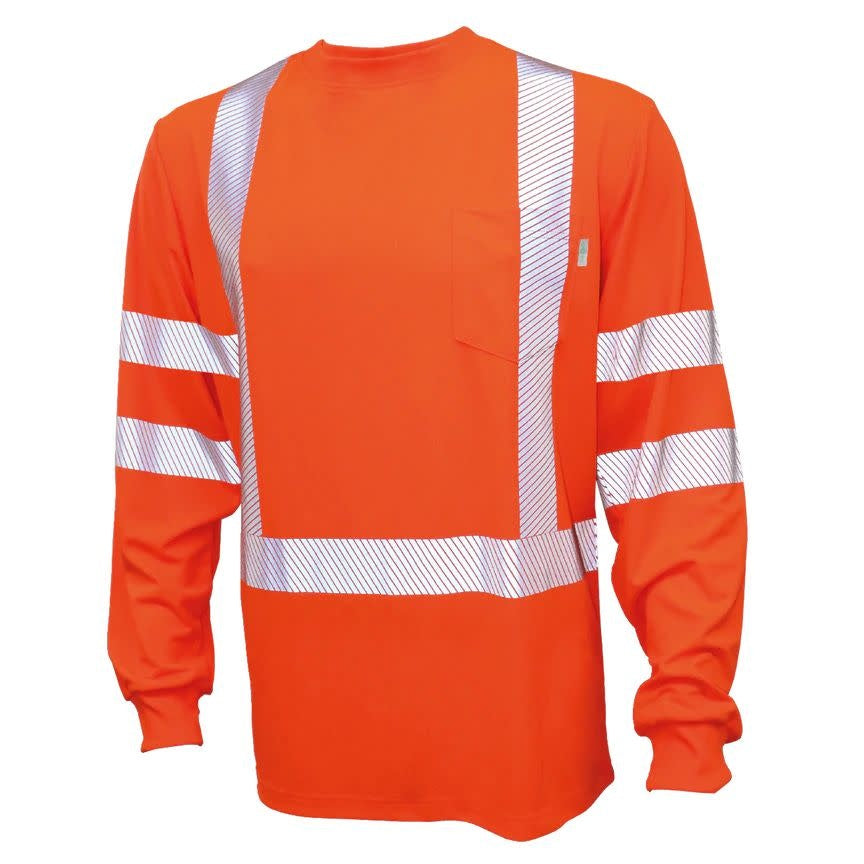 CHANDAIL HAUTE VISIBILITÉ MANCHES LONGUES MODÈLE STX2LS - ORANGE / X-Small - VÊTEMENTS - CHANDAILS DE TRAVAIL