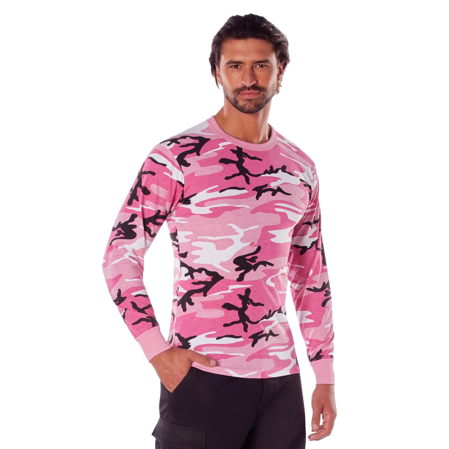 CHANDAILS CAMO DE COULEURS À MANCHES LONGUES - CAMO ROSE / SMALL - VÊTEMENTS - MANCHES LONGUES