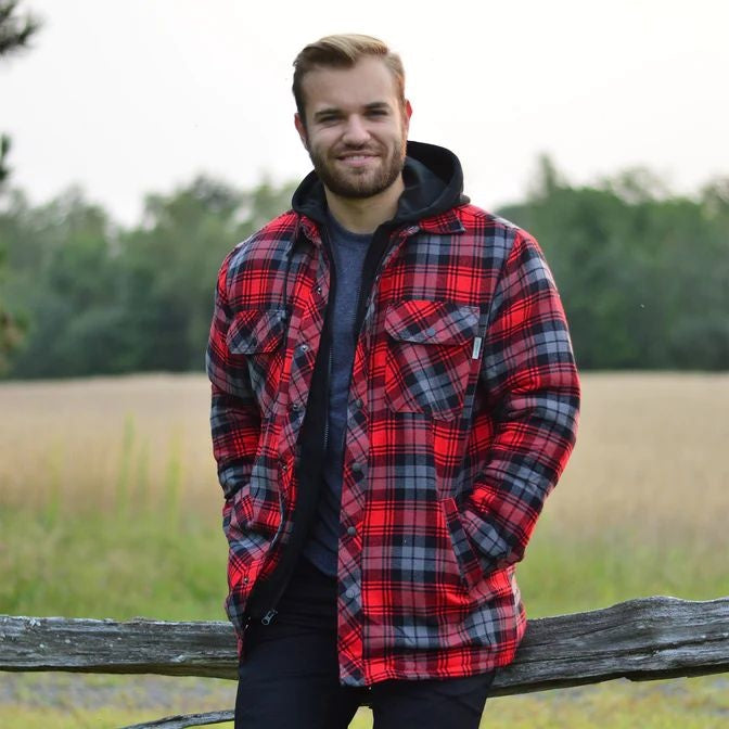 CHEMISE DE FLANELLE DOUBLÉE AVEC CAPUCHON 626DCF