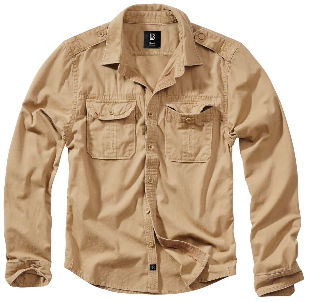 CHEMISE STYLE AUTHENTIQUE À MANCHES LONGUES BRANDIT - BEIGE / SMALL - VÊTEMENTS - CHEMISES