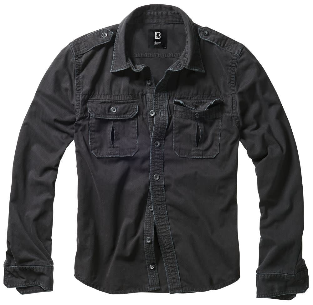 CHEMISE STYLE AUTHENTIQUE À MANCHES LONGUES BRANDIT - NOIR / SMALL - VÊTEMENTS - CHEMISES