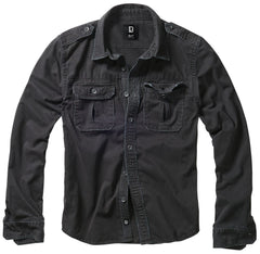 CHEMISE STYLE AUTHENTIQUE À MANCHES LONGUES BRANDIT - NOIR / SMALL - VÊTEMENTS - CHEMISES