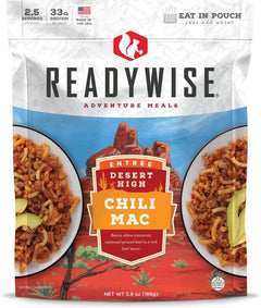 CHILI AU MACARONI AVEC BOEUF READYWISE - PLEIN AIR CAMPING ET SURVIE - NOURRITURE