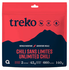 CHILI SANS LIMITE TREKO - 2 PORTIONS PAR SACHET - PLEIN AIR CAMPING ET SURVIE - NOURRITURE