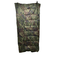 COMBO SAC DE COUCHAGE CAMO ET COUVERTURE DE POLAR KAKI - PLEIN AIR CAMPING ET SURVIE - SACS DE COUCHAGE