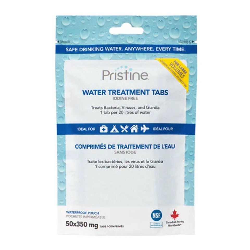 COMPRIMÉS DE TRAITEMENT D’EAU PRISTINE - 20L / COMPRIMÉ - PLEIN AIR CAMPING ET SURVIE - PURIFICATION