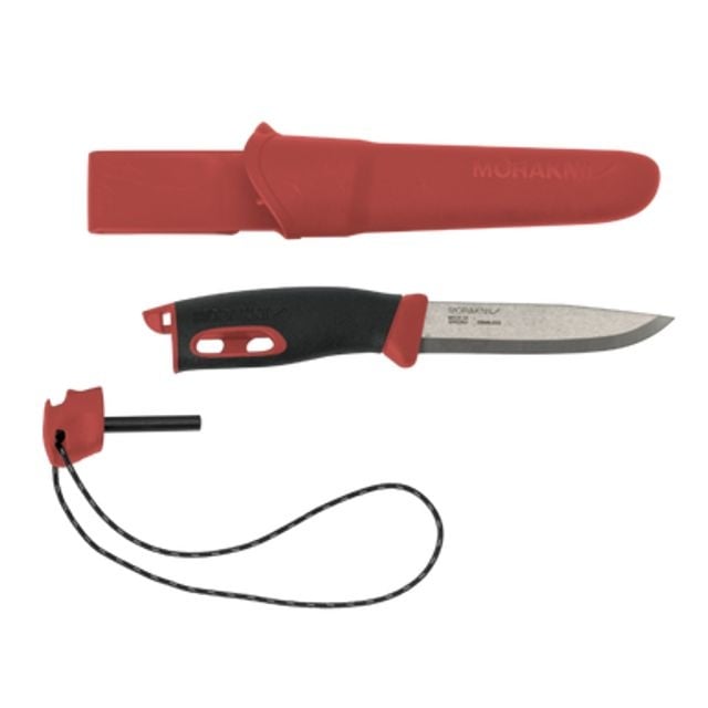 COUTEAU UTILITAIRE MORAKNIV COMPANION ROUGE AVEC ALLUME-FEU - COUTEAUX ET OUTILS - COUTEAUX À LAME FIXE