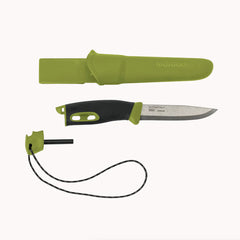 COUTEAU UTILITAIRE MORAKNIV COMPANION VERT AVEC ALLUME-FEU - COUTEAUX ET OUTILS - COUTEAUX À LAME FIXE