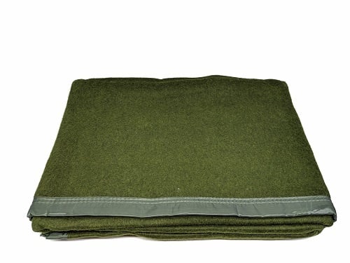 COUVERTURE DE LAINE VERTE NEUVE - PLEIN AIR CAMPING ET SURVIE - COUVERTURES