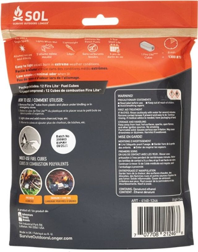 CUBES DE COMBUSTION - SURVIVE OUTDOORS LONGER - PLEIN AIR CAMPING ET SURVIE - ALLUME-FEU