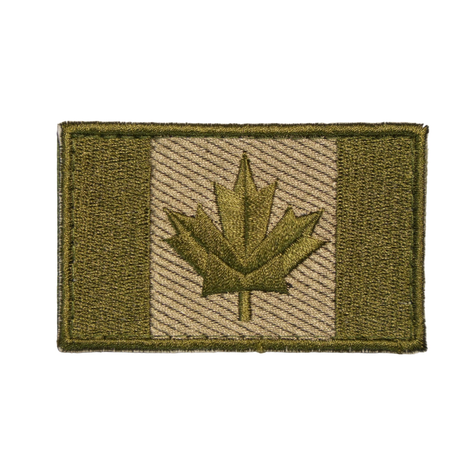 ÉCUSSON DRAPEAU CANADIEN 3.25’’ PAR 2’’ - KAKI - ÉQUIPEMENT TACTIQUE - ÉCUSSONS ET INSIGNES