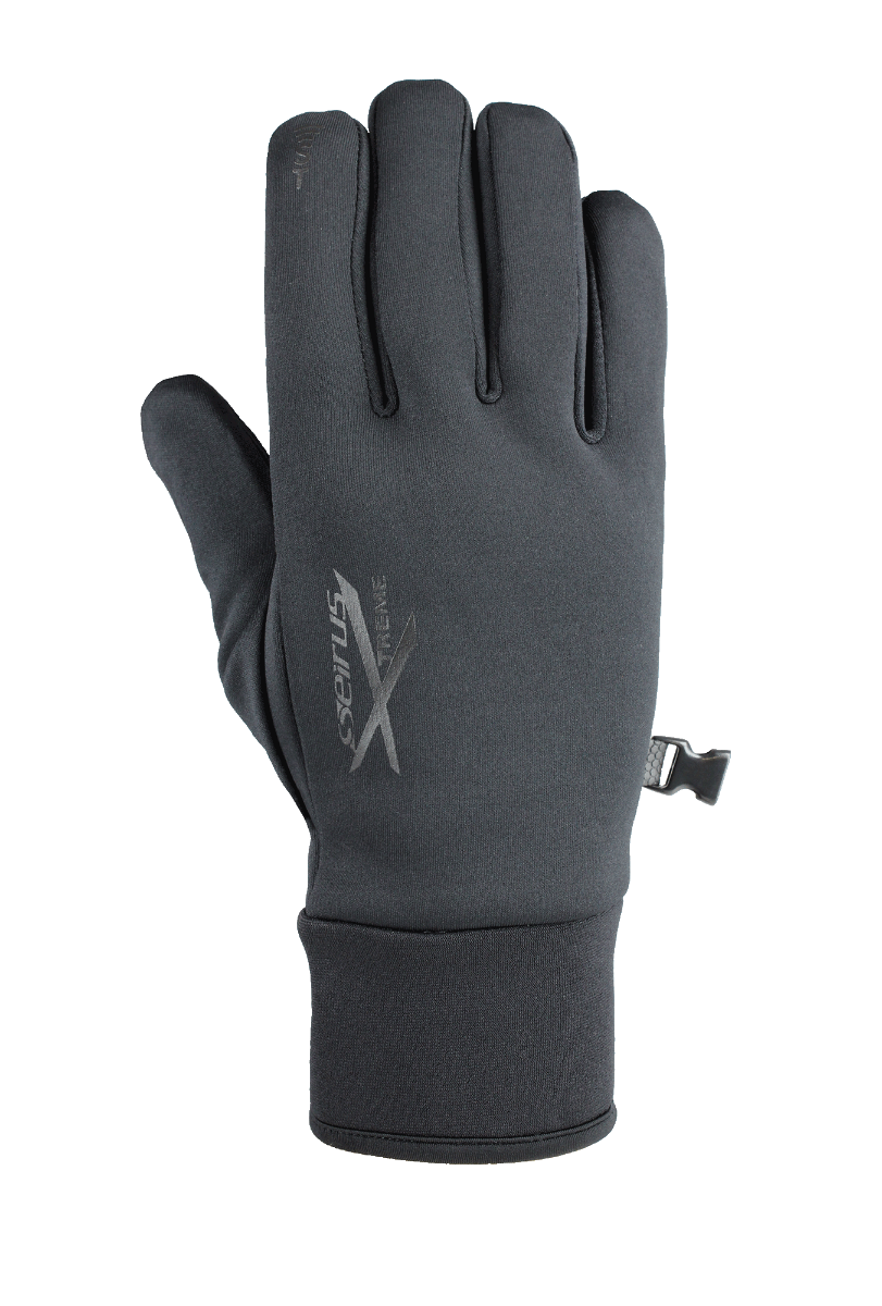 Gant Seirus Xtreme All Weather SoundTouch noir, vue du dos et du poignet extensible