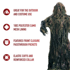 GHILLIE SUIT CAMO VERT ENSEMBLE HAUT ET BAS - ÉQUIPEMENT TACTIQUE - GHILLIES